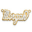 14K 3D Two-tone Satin Diamond-cut Name Plate