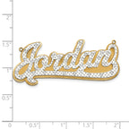 14KY and Rhodium 3D Diamond Name Plate