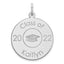 14k White Gold Personalized Graduation Charm