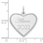 14k White Gold Personalized Graduation Charm