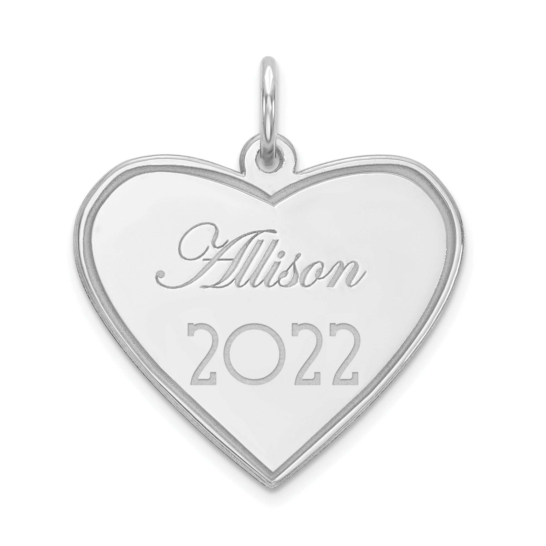 14k White Gold Personalized Graduation Charm Main image