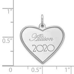 14k White Gold Personalized Graduation Charm