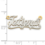 14KY and Rhodium 3D Diamond Name Plate