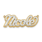 14KY and Rhodium 3D Diamond Name Plate