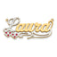 14KY Rhodium Diamond and Ruby 3D with Hearts Name Plate