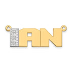 14KY and Rhodium Diamond Name Plate