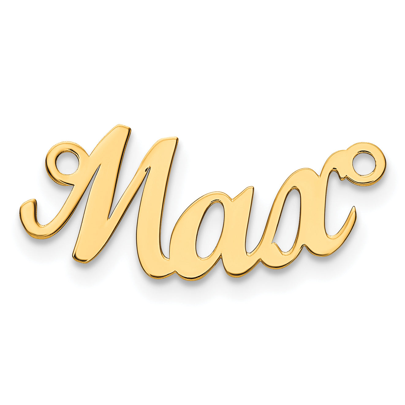 14K Polished Curved Script MT Font Name Plate Secondary image