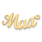 14K Polished Curved Script MT Font Name Plate