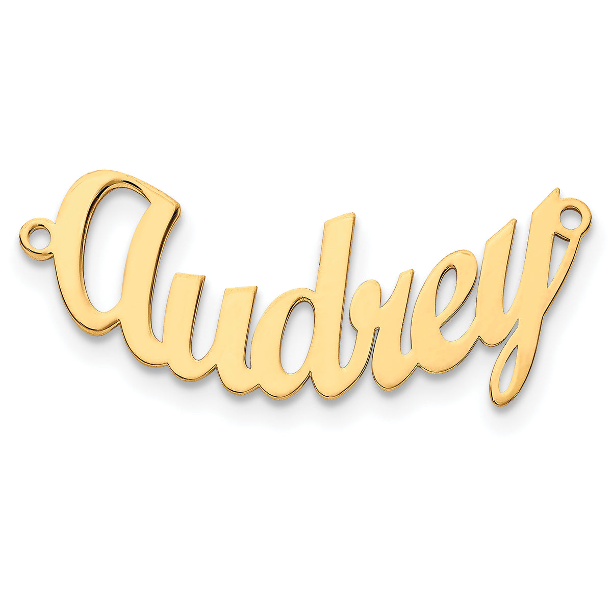 14K Polished Curved Script MT Font Name Plate Main image