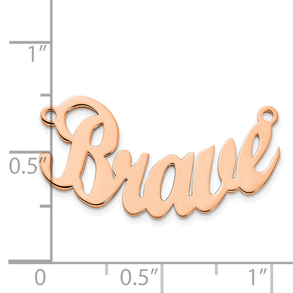 14K Rose Gold Polished Curved Script MT Font Name Plate