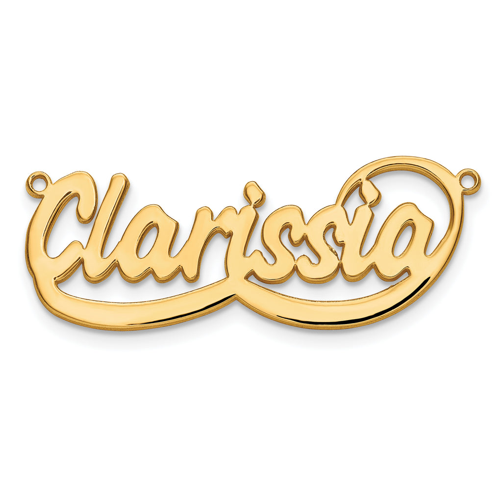 14K Polished Bellamy Font Name Plate