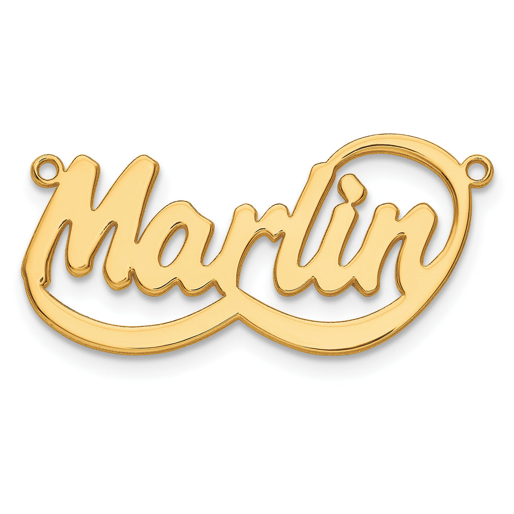 14K Polished Bellamy Font Name Plate
