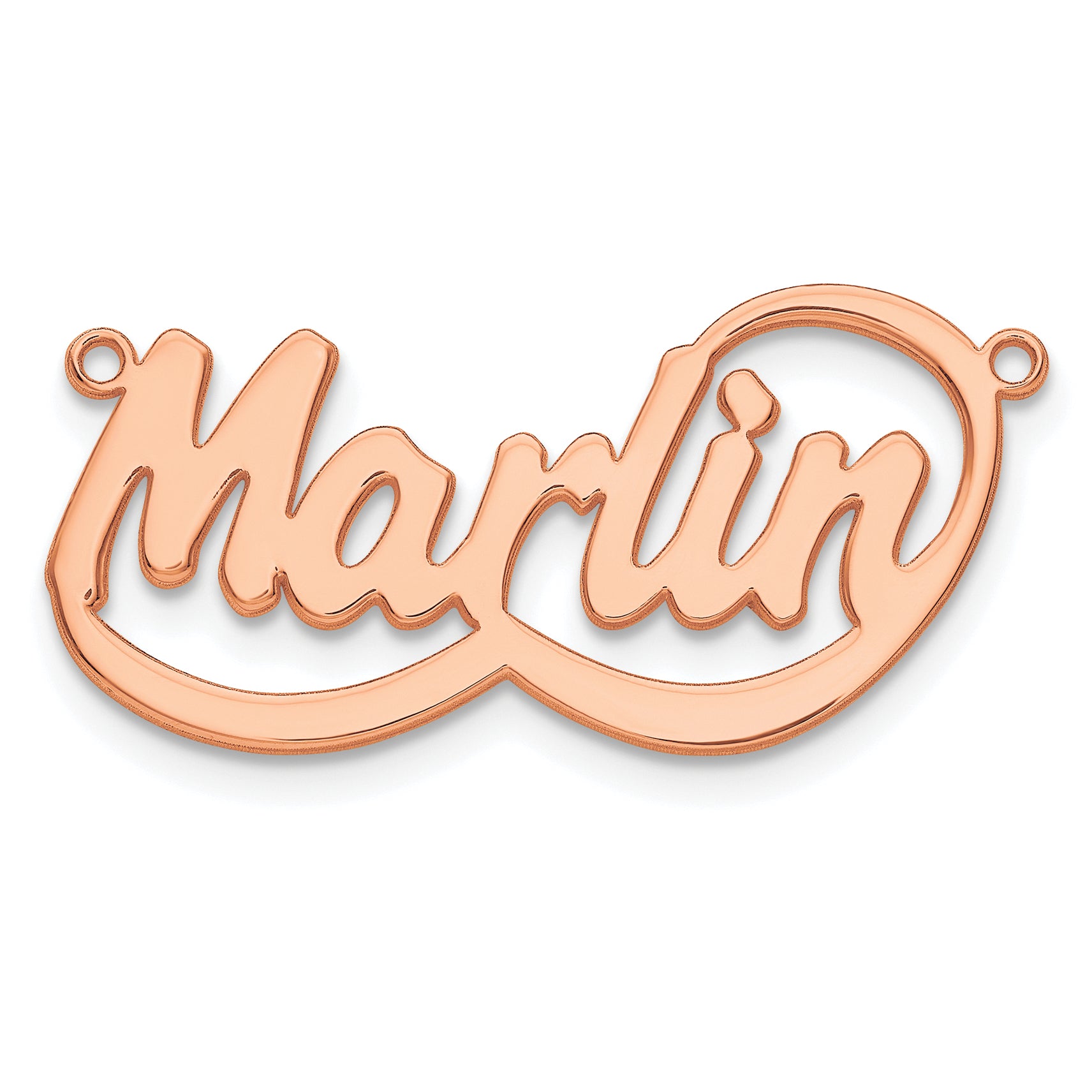 14K Rose Gold Polished Bellamy Font Name Plate Main image