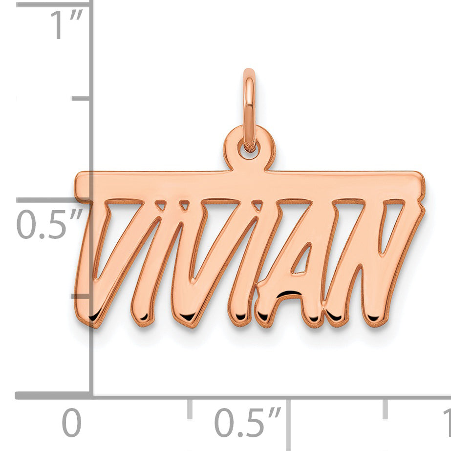 14K Rose Gold Polished Bellamy Font Name Plate Secondary image