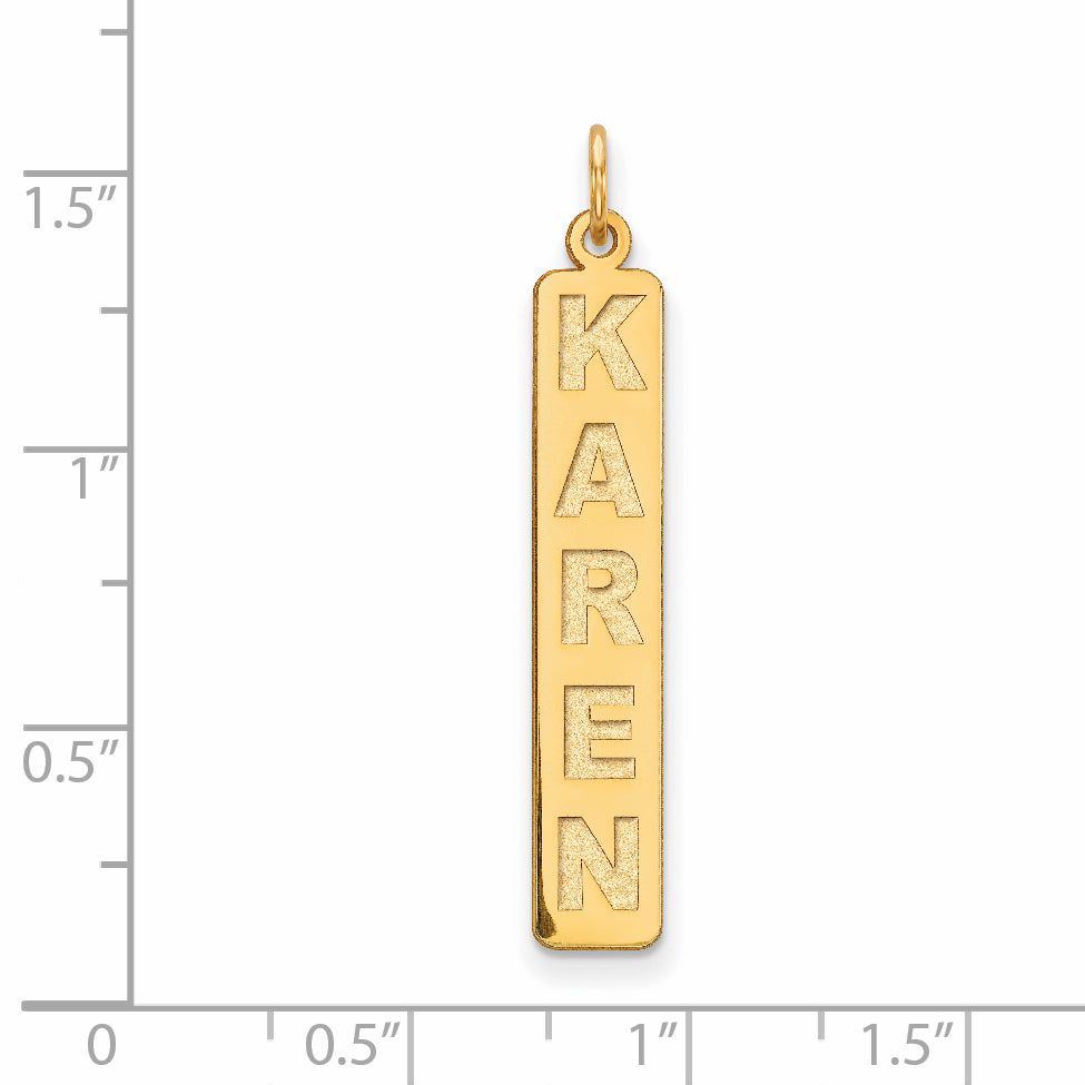 14K Large Vertical Personalized Bar Charm Secondary image