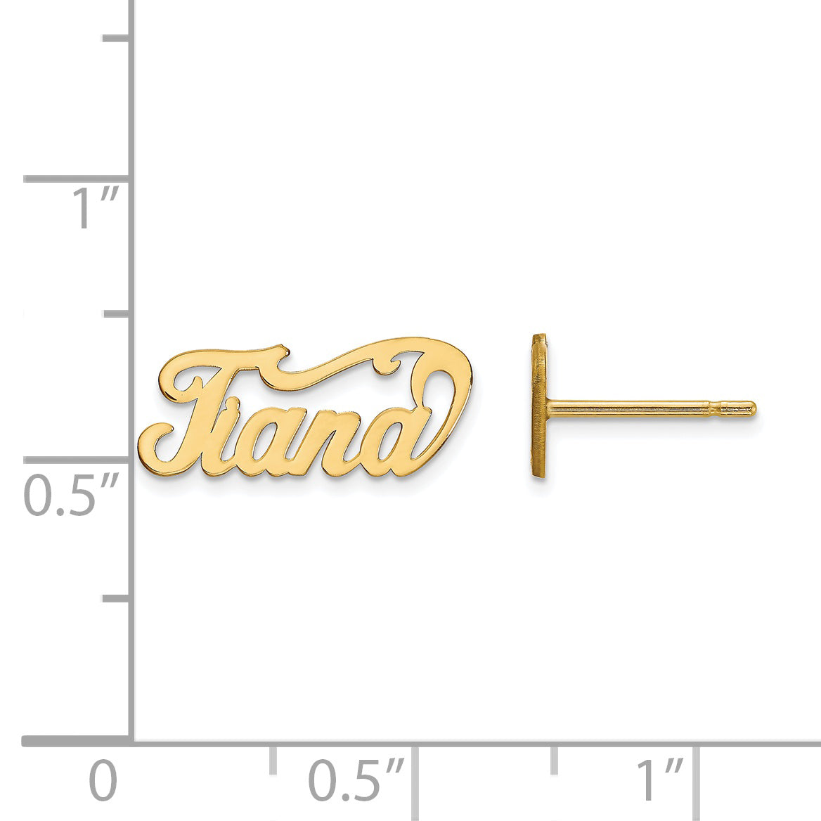 14K Name Plate Post Earrings Secondary image