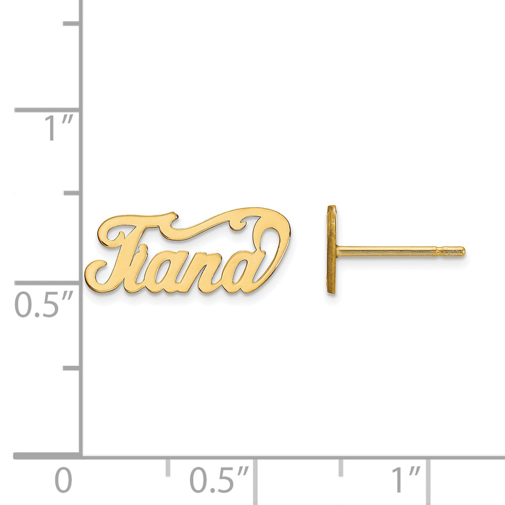 14K Name Plate Post Earrings