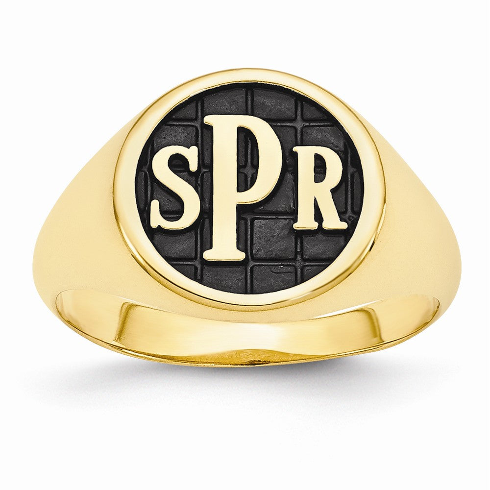 Antiqued 925 Sterling Silver Gold Signet Ring Sizeable Unisex Main image