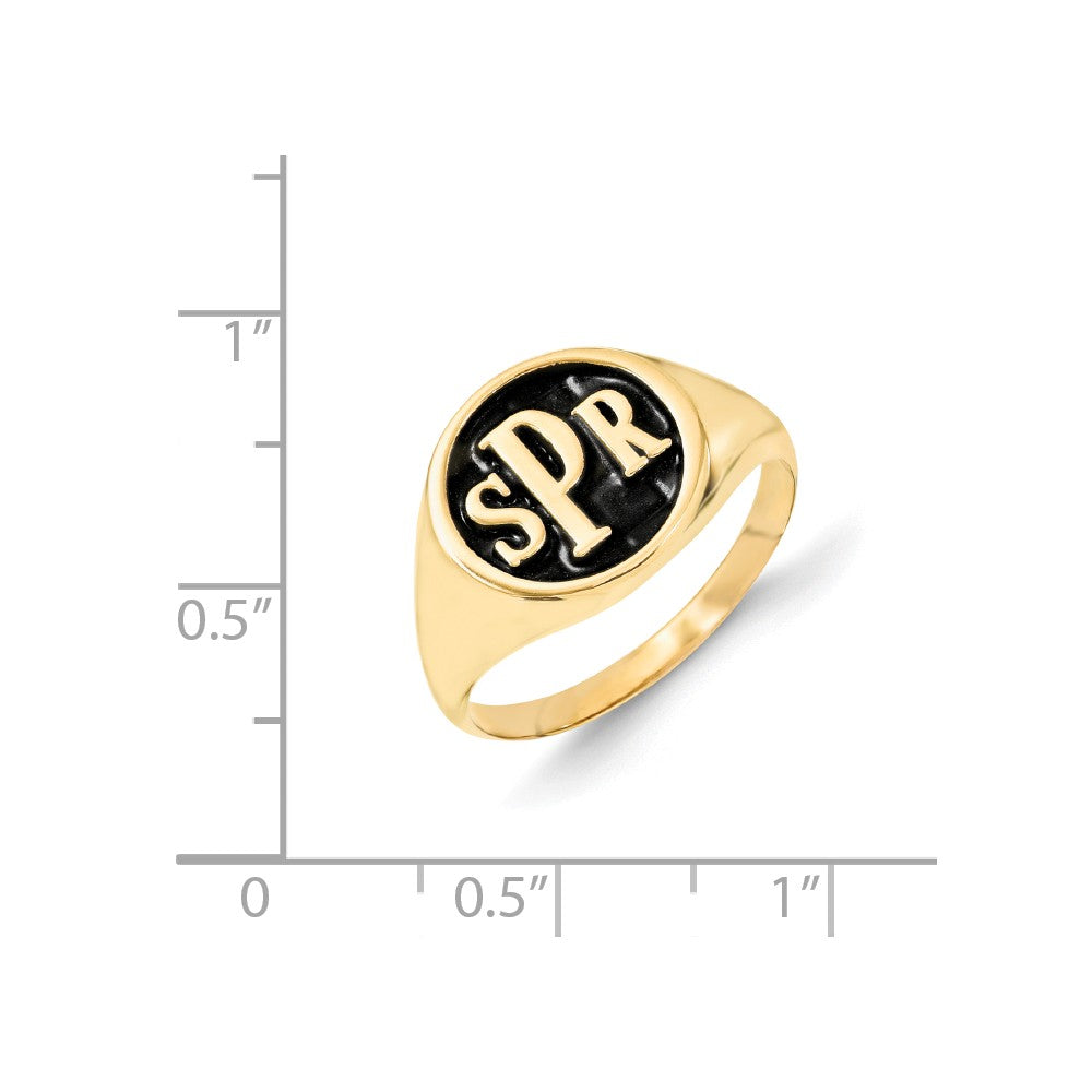 Antiqued Gold Plated Sterling Silver Signet Ring by Sophia Jewelers Secondary image