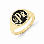 Antiqued Gold Plated Sterling Silver Signet Ring by Sophia Jewelers