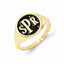 Antiqued Gold Plated Sterling Silver Signet Ring by Sophia Jewelers