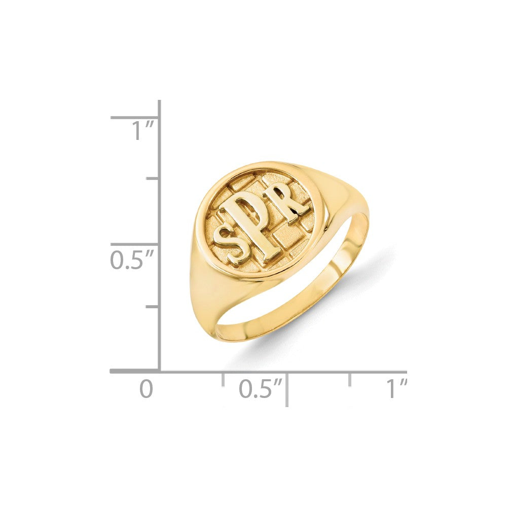 Sophia Jewelers Gold Plated Sterling Silver Signet Ring Adjustable Sizes Secondary image