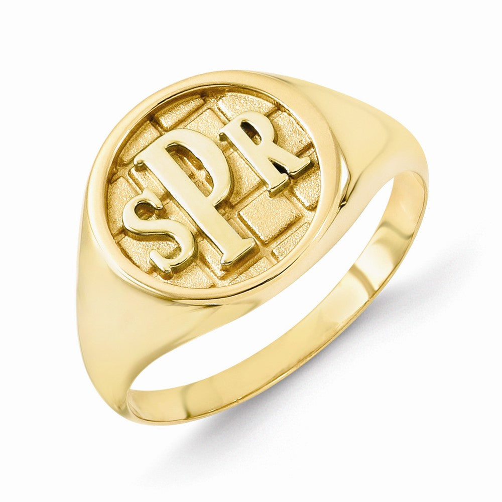Sophia Jewelers Gold Plated Sterling Silver Signet Ring Adjustable Sizes Main image