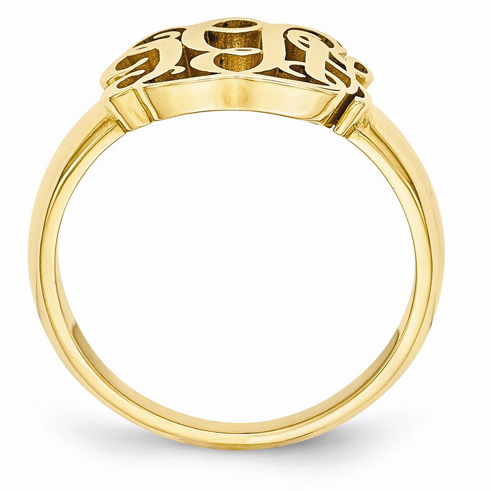 Gold Plated Sterling Silver Signet Ring with Polished Finish Adjustable Sizes Secondary image