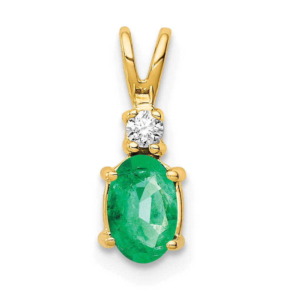 14k Emerald Diamond pendant Main image