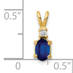 14k Sapphire Diamond pendant