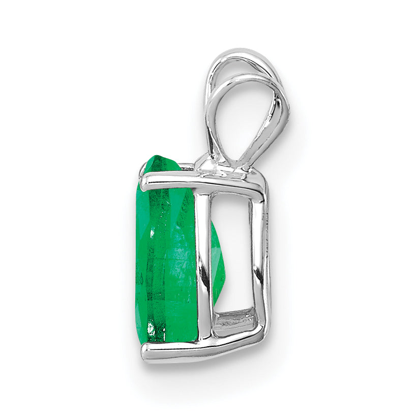 14K White Gold Emerald pendant Secondary image