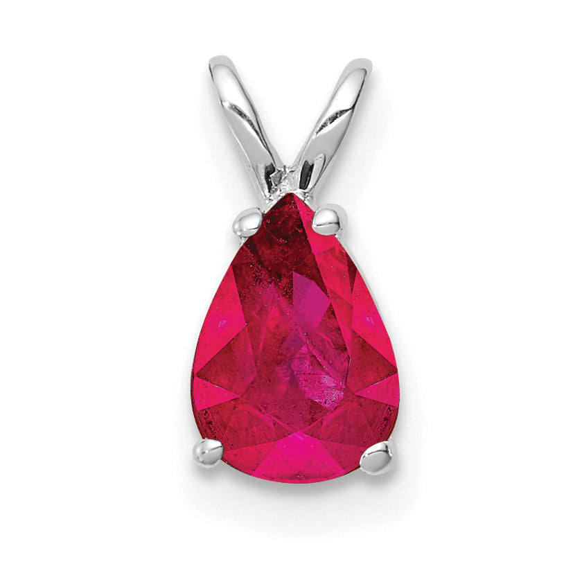 14k White Gold Ruby pendant Main image