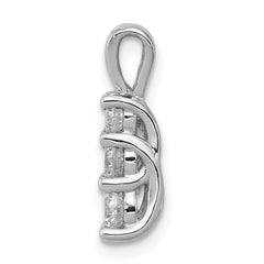14K White Gold AA Diamond Small Three Stone Pendant