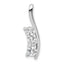 14k White Gold VS Diamond Three Stone Curved Bar Pendant