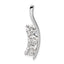 14k White Gold VS Diamond Large Three Stone Curved Bar Pendant