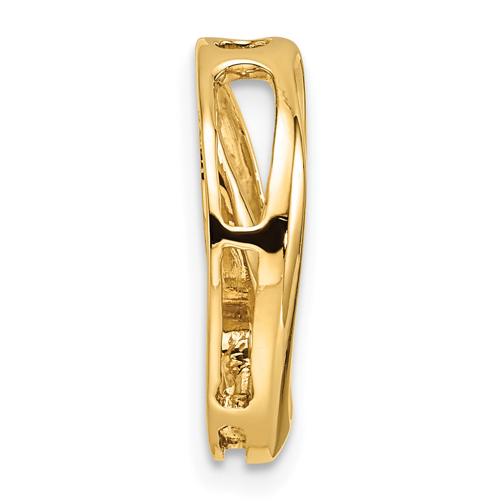 14k 3.2mm Three Stone Circles Chain Slide Mounting (No Stone Included)