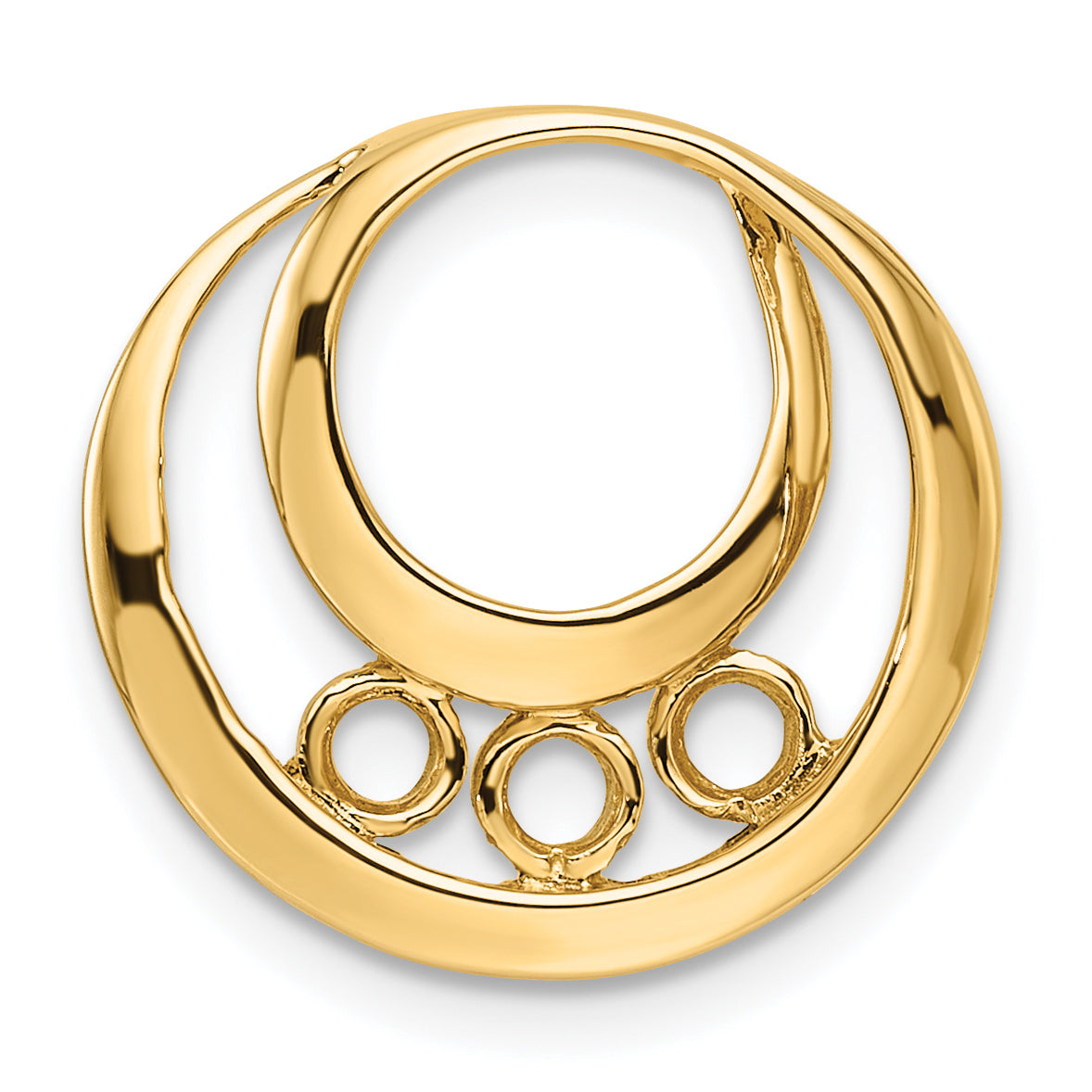 14k 3.2mm Three Stone Circles Chain Slide Mounting Main image