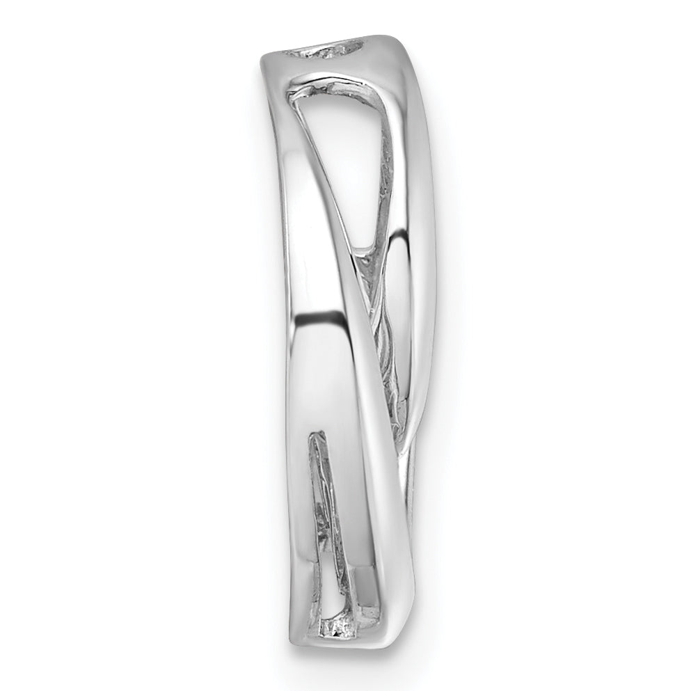 14k White Gold 3.2mm Three Stone Circles Chain Slide Mounting (No Stone Included)