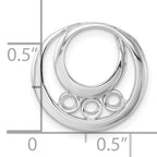 14k White Gold 3.2mm Three Stone Circles Chain Slide Mounting (No Stone Included)