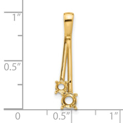 14k Diamond Two Stone Pendant Mounting (No Stone Included)