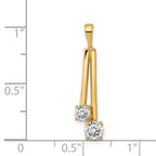 14K AA Diamond Two Stone Pendant
