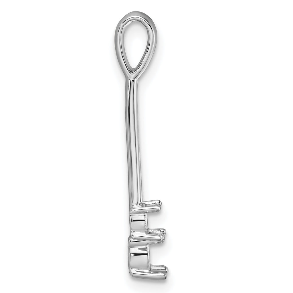 14k White Gold Diamond Two Stone Pendant Mounting (No Stone Included)