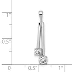 14K White Gold AA Diamond Two Stone Pendant