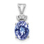 14K White Gold 8x6mm Oval Tanzanite A Diamond pendant