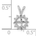 14k White Gold Pearl Pendant Mounting (No Stone Included)