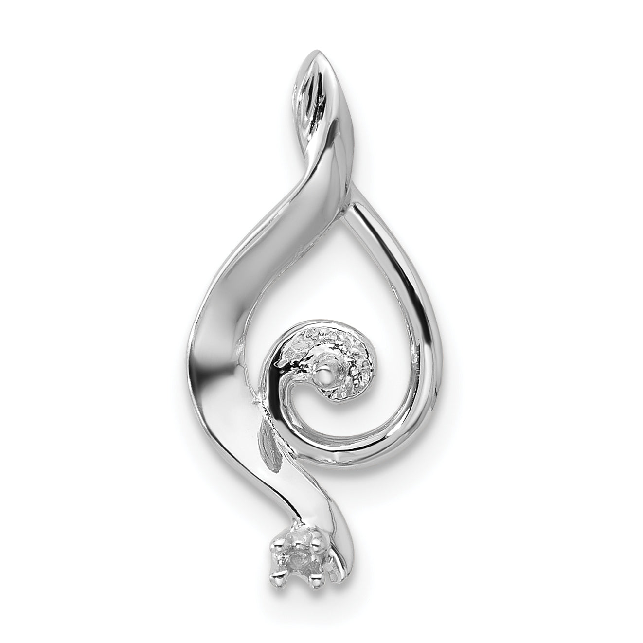 14k White Gold Pearl Pendant Mounting Main image