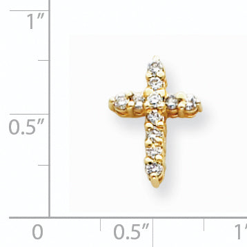 14K AA Diamond Cross Pendant