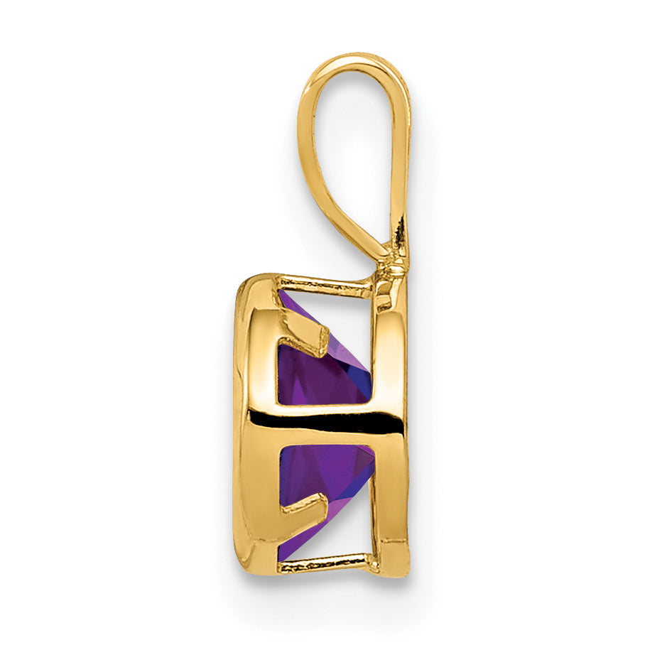 14K 6mm Amethyst bezel pendant Secondary image