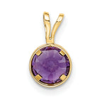 14K 6mm Amethyst bezel pendant