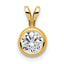 14k 6mm Cubic Zirconia bezel pendant